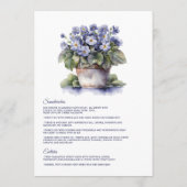 Menu Futur Dusk Soirée Commune Primrose Floral Mariage (Dos)