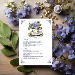 Menu Futur Dusk Soirée Commune Primrose Floral Mariage<br><div class="desc">Le crépuscule futur est la couleur tendance pour 2025. Ce futur menu mariage sur le thème du crépuscule est personnalisable en fonction des spécificités de votre événement. Lorsqu'on lui donne des primroses du soir, il symbolise de doux souvenirs entre les deux peuples. Il est également lié à l'amour jeune et...</div>