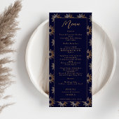 Menu Galaxie céleste Soleil Golden Navy Bleu