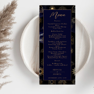 Menu Galaxie céleste Sun Crescent Moon Navy