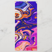 Menu Galaxie colorée moderne Mariage Abstrait artistiqu (Dos)