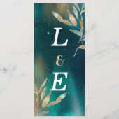 Menu Galaxie de nébuleuse verte émeraude ciel nocturne  (Dos)