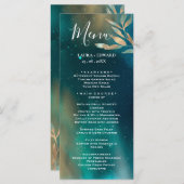 Menu Galaxie du ciel nocturne vert émeraude feuille dor (Devant / Derrière)