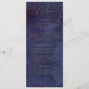 Menu Galaxy Starry Night Celestial violet Mariage or
