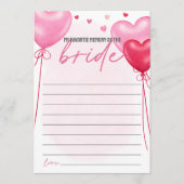 Menu Galentine's My Favortie Memory of Bride Game (Devant)