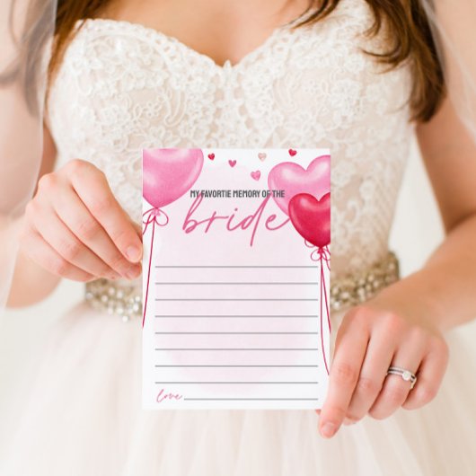 Menu Galentine's My Favortie Memory of Bride Game