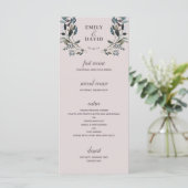 Menu Garden Crest Mauve Purple Floral Mariage 4 Parcour (Debout devant)