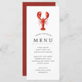 Menu Gâteau de homard| Thème Rouge Tide (Devant / Derrière)