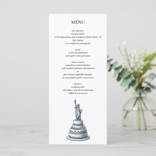 Menu Gâteau de mariage de la ville de New York (Debout devant)