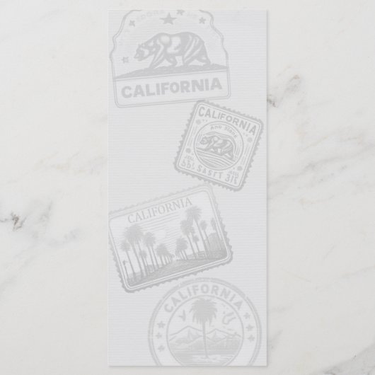 Menu Gâteau Mariage californien (Dos)