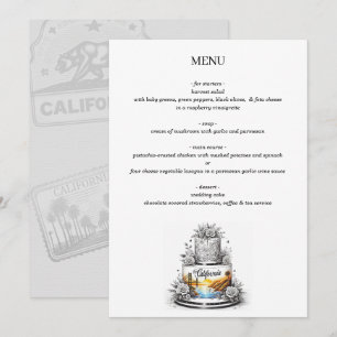 Menu Gâteau Mariage californien