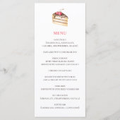 Menu Gâteau ou tarte à l'aquarelle. Dessert simple de b (Devant)