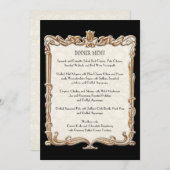 Menu Gatsby Art Déco Nouveau dentelle Faux Gold Tulip (Devant / Derrière)