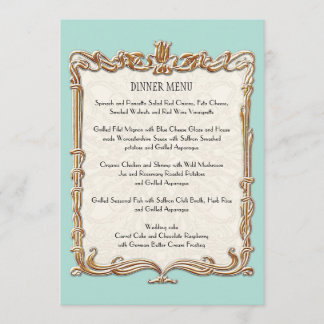 Menu Gatsby Art Déco Nouveau dentelle Faux Gold Tulip