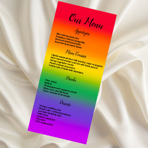 Menu Gay pride arc-en-ciel aquarelle