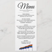 Menu gay pride Mariage Rainbow (Devant)
