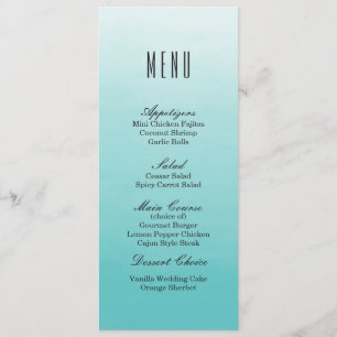 Menu gelé de dîner de mariage d'Ombre   de lac