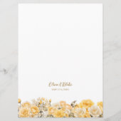 Menu Gele Rose Floral Wedding (Achterkant)