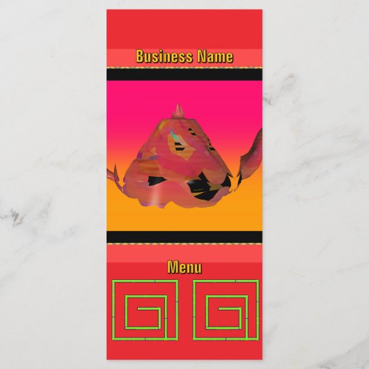 Menu Geo Bamboo Maze Teapot Red Caterer (Dos)