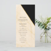 Menu Géométrie dorée Luxe Marbre Ivoire & Or Mariage  (Debout devant)