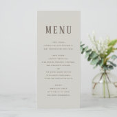 Menu Géométrique de Gala à l'Aquarelle Crème (Debout devant)