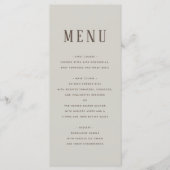 Menu Géométrique de Gala à l'Aquarelle Crème (Devant)
