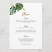 Menu Géométrique Tropical Green Palm Feuille Mariage d' (Devant)