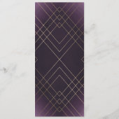 Menu Géométrique White Purple Gold Gatsby Mariage (Dos)