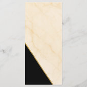 Menu Gilded Geometry Luxe Ivory & Or Mariage en Marbre (Dos)