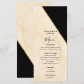 Menu Gilded Geometry Luxe Ivory & Or Mariage en Marbre (Devant / Derrière)
