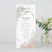 Menu Gilded Gold Sage & Blush Botanical Wedding Program (Debout devant)