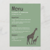 Menu Giraffe Safari d'argile, Mariage rustique (Devant)