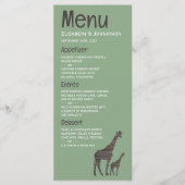 Menu Giraffe Safari d'argile, Mariage rustique (Devant)