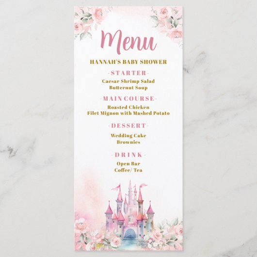 Menu Girl Princess Royal Castle Cinquième anniversaire (Devant)