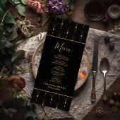 Menu Glam Art Déco Black Gatsby 1920 Style Mariage