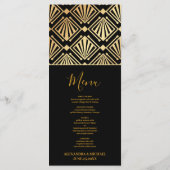 Menu Glam Art Déco Black Gatsby 1920 Style Mariage (Dos)