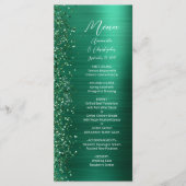 Menu Glam Emerald Green Parties scintillant Mariage en  (Devant)