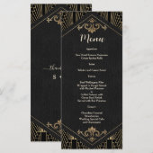 Menu Glam Roaring 20s Great Gatsby Art Deco Wedding (Devant / Derrière)