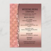 Menu Glam Rose Gold Parties scintillant déchiré Mariage (Devant)