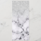 Menu Glamorous Silver White Glitter Marble Gradient (Dos)