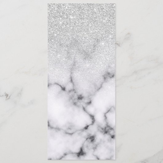 Menu Glamorous Silver White Glitter Marble Gradient (Dos)
