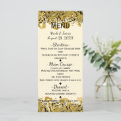 Menu Glamour Guépard Jungle Exotique Or & Noir (Debout devant)