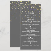 Menu Glamour Moderne Petits Points de Confettis Gr (Devant / Derrière)