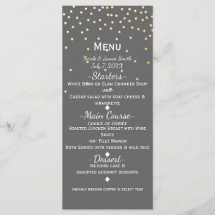 Menu Glamour Moderne Petits Points de Confettis Gr