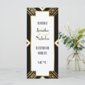 Menu Glamourd Art Déco Mariage géométrique (Debout devant)
