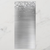 Menu Glittery Argent Foil Réception de mariage (Dos)