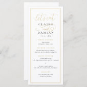 Menu Gold Black Simple Elegance Romantique Script Maria (Devant / Derrière)