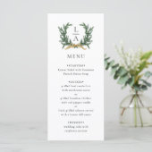 Menu Gold Bow & Evergreen Wreath Wedding (Debout devant)