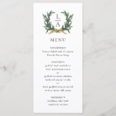 Menu Gold Bow & Evergreen Wreath Wedding (Devant)