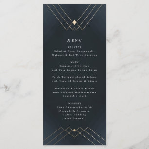 Menu Gold Diamond Marine Géométrique Déco Gatsby